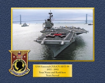 USS Forrestal Cva/Cv/Avt59 Custom Personalized 8.5 X 11 Print of US Navy Ships Unique Gift Idea for any Occasions
