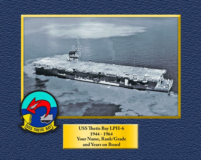 USS Thetis Bay LPH-6 Custom Personalized 8.5 X 11 Print of US Navy Ships Unique Gift Idea for any Occasions