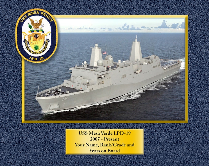 USS Mesa Verde LPD19 Custom Personalized 8.5 X 11 Print of US Navy Ships Unique Gift Idea for any Occasions