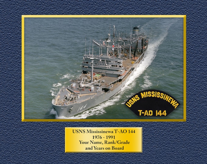 USNS Mississinewa T-AO 144 Custom Personalized 8.5 X 11 Print of US Navy Ships Unique Gift Idea for any Occasions