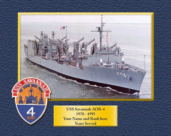 USS SAVANNAH AOR4 Custom Personalized 8.5 X 11 Print of US Navy Ships Unique Gift Idea for any Occasions