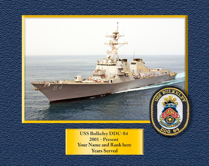 USS Bulkeley DDG 84 Custom Personalized 8.5 X 11 Print of US Navy Ships Unique Gift Idea for any Occasions