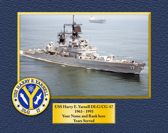 USS Harry E. Yarnell DLG/CG17 Custom Personalized 8.5 X 11 Print of US Navy Ships Unique Gift Idea for any Occasions