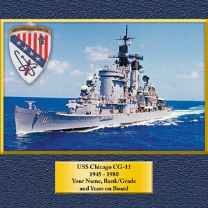 USS CHICAGO CG11 Custom Personalized 8.5 X 11 Print of US Navy Ships Unique Gift Idea for any Occasions