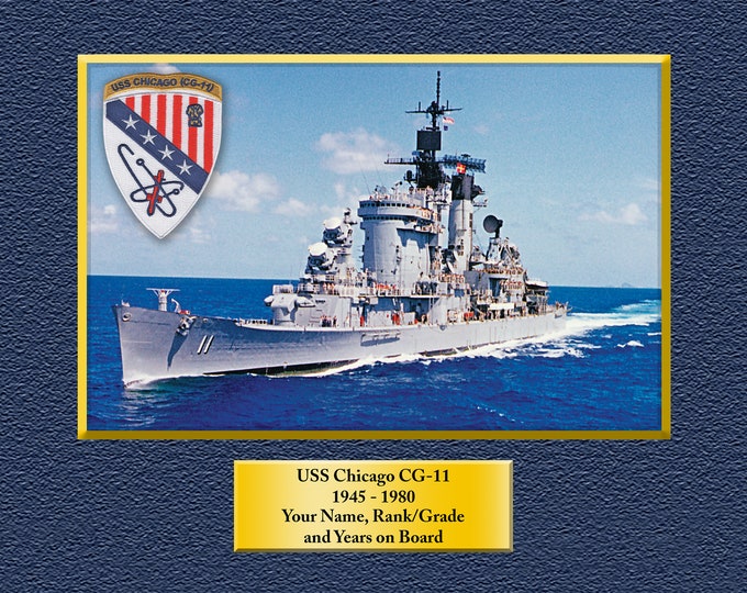USS CHICAGO CG11 Custom Personalized 8.5 X 11 Print of US Navy Ships Unique Gift Idea for any Occasions