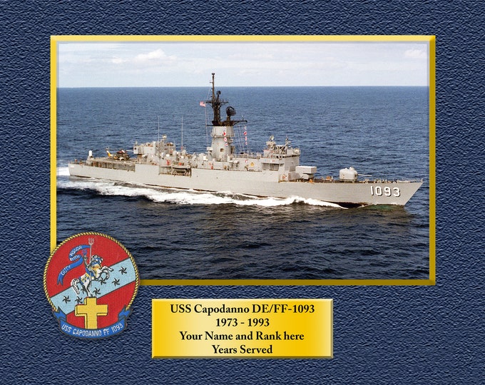 USS Capodanno DE-FF1093 Custom Personalized 8.5 X 11 Print of US Navy Ships Unique Gift Idea for any Occasions