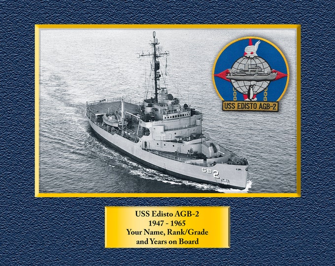 USS Edisto AGB-2 Custom Personalized 8.5 X 11 Print of US Navy Ships Unique Gift Idea for any Occasions