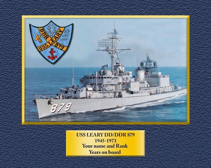 USS Leary DD/DDR879 Custom Personalized 8.5 X 11 Print of US Navy Ships Unique Gift Idea for any Occasions