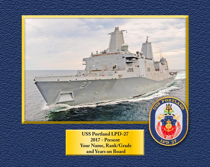 USS Portland LPD-27 Custom Personalized 8.5 X 11 Print of US Navy Ships Unique Gift Idea for any Occasions