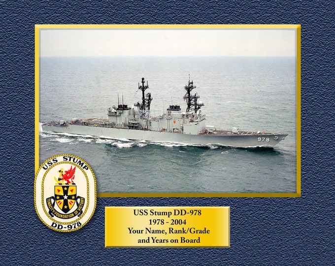 USS Stump DD-978 8.5 X 11 Print of US Navy Ships Unique Gift Idea for any Occasions