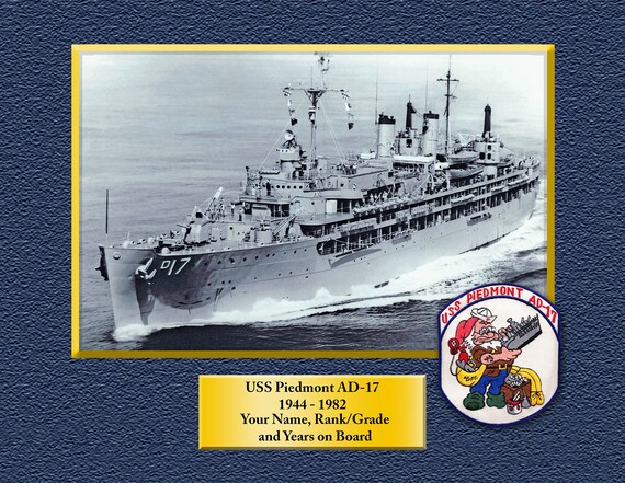 USS Piedmont AD-17 Custom Personalized 8.5 X 11 Print of US picture