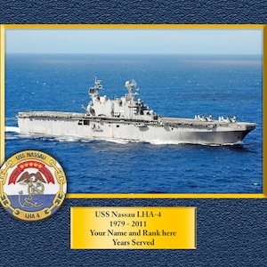 USS Nassau LHA-4 Custom Personalized 8.5 X 11 Print of US Navy Ships Unique Gift Idea for any Occasions