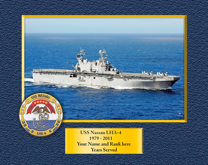USS Nassau LHA-4 Custom Personalized 8.5 X 11 Print of US Navy Ships Unique Gift Idea for any Occasions