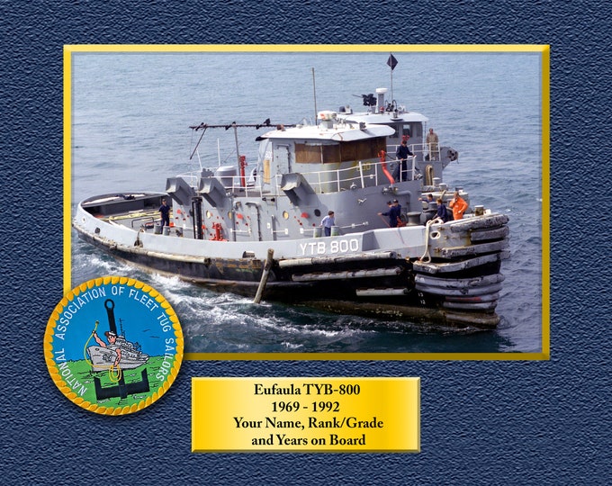 Eufaula YTB-800 Custom Personalized 8.5X11, 11X14 or16 X 20 Print on Pro. Paper or Canvas US Navy Ships Unique Gift Idea for any Occasions