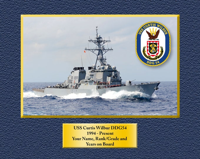 USS Curtis Wilber DD54 Custom Personalized 8.5 X 11 Print of US Navy Ships Unique Gift Idea for any Occasions