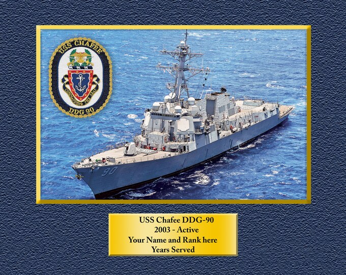 USS Chafee DDG-90 Custom Personalized 8.5 X 11 Print of US Navy Ships Unique Gift Idea for any Occasions
