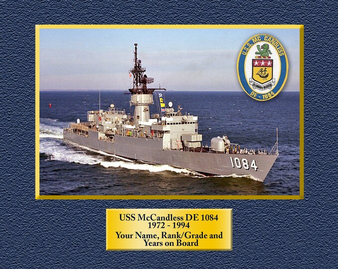 USS McCandless DE-1084 Custom Personalized 8.5 X 11 Print of US Navy Ships Unique Gift Idea for any Occasions