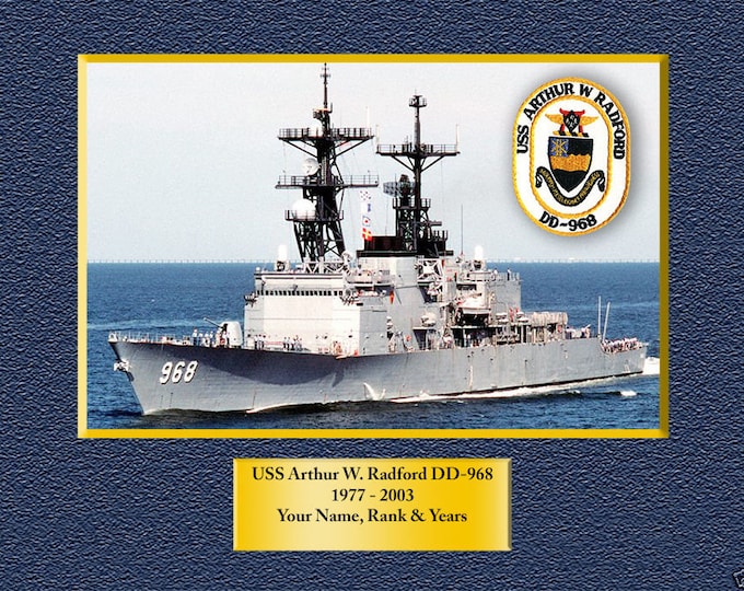 USS Arthur W. Radford DD-968 Custom Personalized 8.5 X 11 Print of US Navy Ships Unique Gift Idea for any Occasions