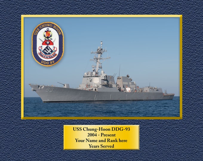 USS Chung-Hoon DDG93 Custom Personalized 8.5 X 11 Print of US Navy Ships Unique Gift Idea for any Occasions
