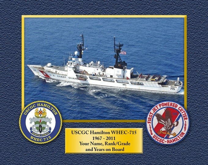 USCGC Hamiliton WHEC 715 Custom Personalized 8.5 X 11 Print of US Navy Ships Unique Gift Idea for any Occasions