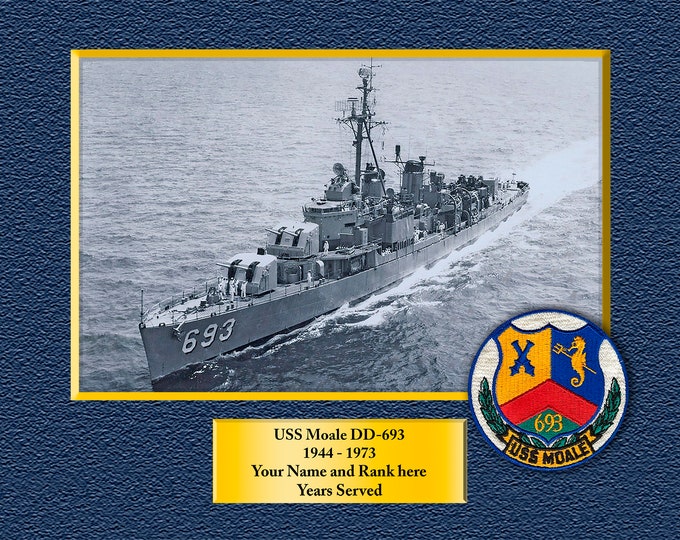 USS MOALE DD693 Custom Personalized 8.5 X 11 Print of US Navy Ships Unique Gift Idea for any Occasions