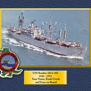 USS Rankin AKA-103 Custom Personalized 8.5 X 11 Print of US Navy Ships Unique Gift Idea for any Occasions