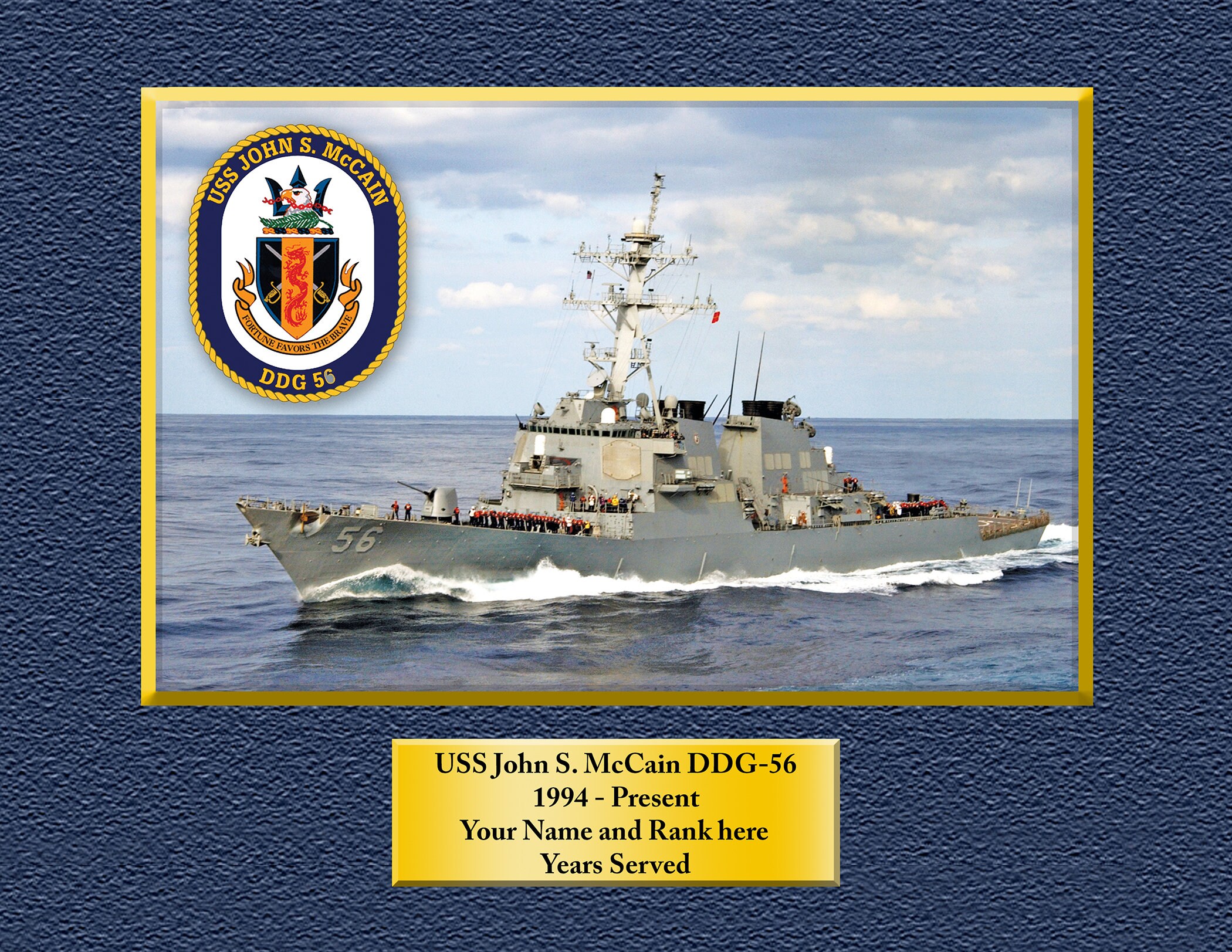Fortune Favors The Brave DDG-56 USS John S. McCain T-Shirt Fortune Favors The Brave DDG-56 USS John S. McCain T-Shirt
