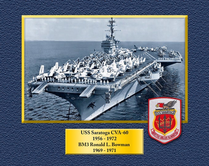 USS Saratoga CVA-60 Custom Personalized 8.5 X 11 Print of US Navy Ships Unique Gift Idea for any Occasions