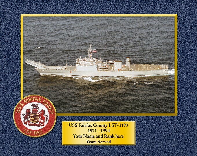 USS FAIRFAX LST1193 Custom Personalized 8.5 X 11 Print of US Navy Ships Unique Gift Idea for any Occasions
