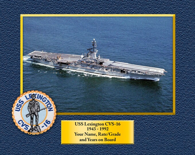 USS Lexington CVS-16 Custom Personalized 8.5 X 11 Print of US Navy Ships Unique Gift Idea for any Occasions