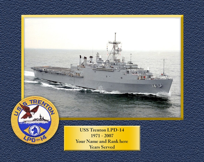 USS TRENTON LPD14 Custom Personalized 8.5 X 11 Print of US Navy Ships Unique Gift Idea for any Occasions