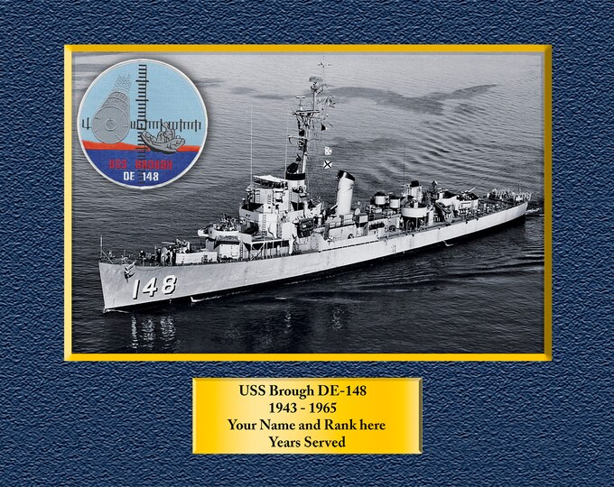 USS Brough DE-148  Custom Personalized 8.5 X 11 Print of US Navy Ships Unique Gift Idea for any Occasions