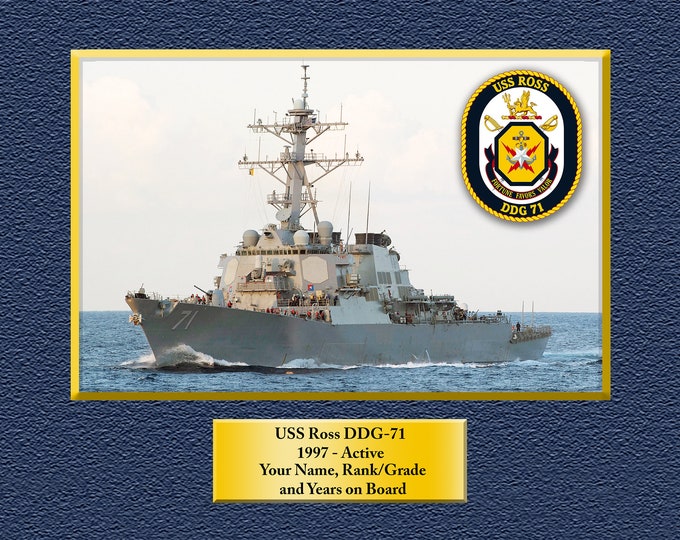 USS Ross DDG-170 Custom Personalized 8.5 X 11 Print of US Navy Ships Unique Gift Idea for any Occasions