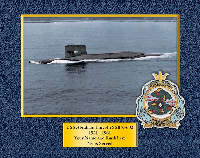 USS Abraham Lincoln SSBN 602  Custom Personalized 8.5 X 11 Print of US Navy Ships Unique Gift Idea for any Occasions