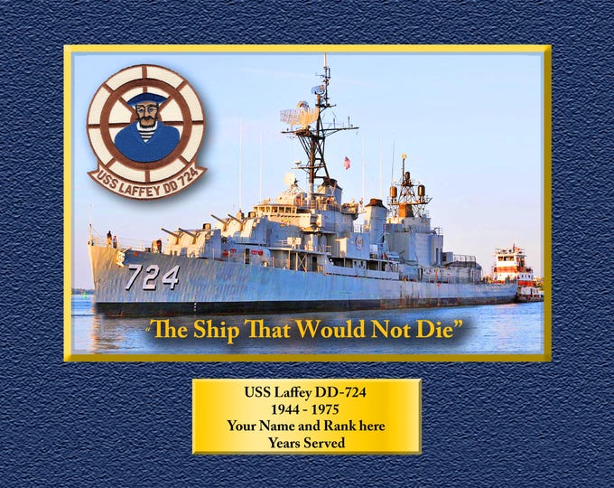 USS Laffey DD-724 Custom Personalized 8.5 X 11 Print of US Navy Ships Unique Gift Idea for any Occasions