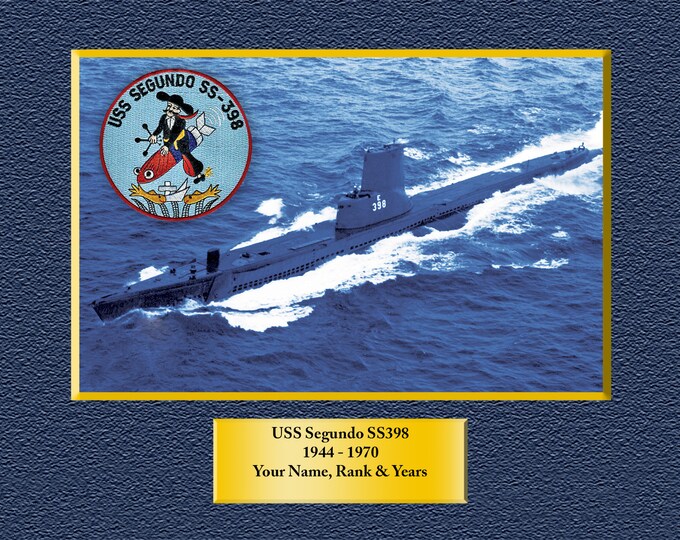 USS Segundo SS-398 Custom Personalized 8.5 X 11 Print of US Navy Ships Unique Gift Idea for any Occasions