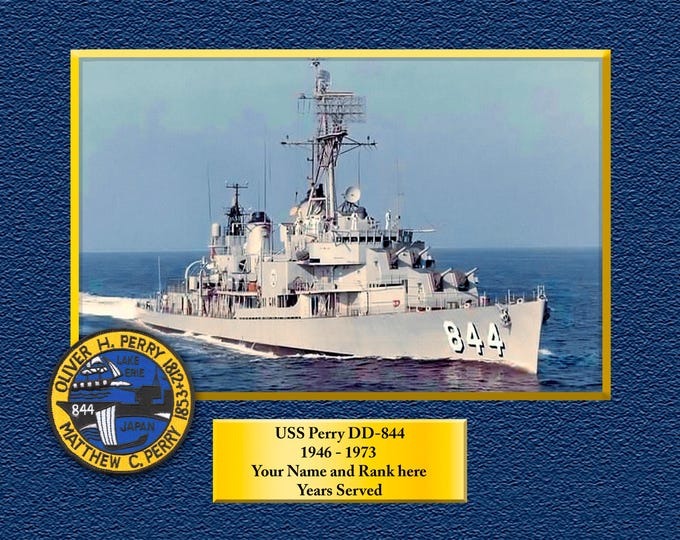 USS PERRY DD844 Custom Personalized 8.5 X 11 Print of US Navy Ships Unique Gift Idea for any Occasions