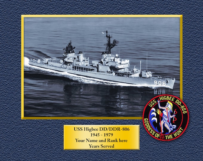 USS Higbee DD/DDR806 Custom Personalized 8.5 X 11 Print of US Navy Ships Unique Gift Idea for any Occasions