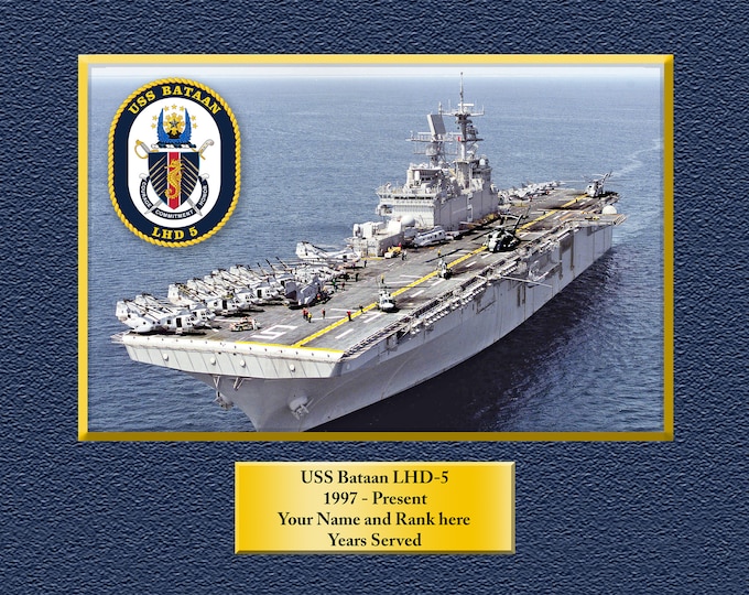 USS Bataan LHD-5 Custom Personalized 8.5 X 11 Print of US Navy Ships Unique Gift Idea for any Occasions