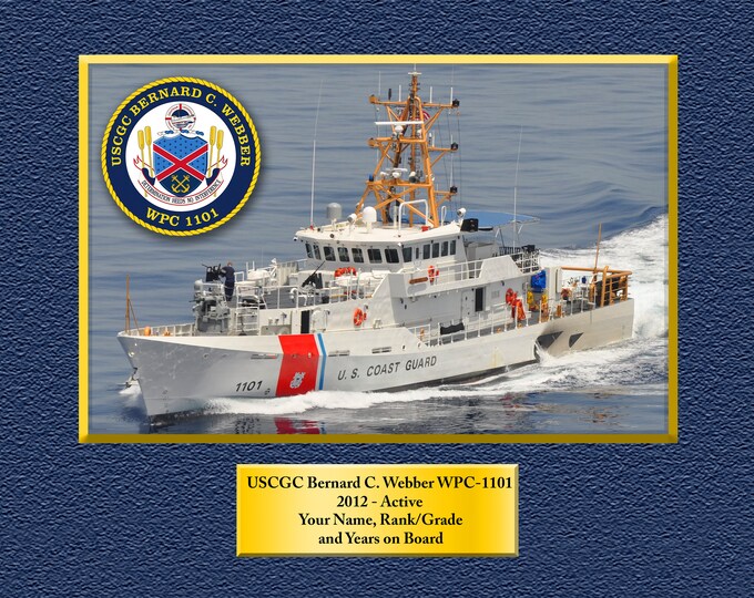 USCGC Bernard C. Webber WPC-1101 Custom Personalized 8.5 X 11 Print of US Navy Ships Unique Gift Idea for any Occasions