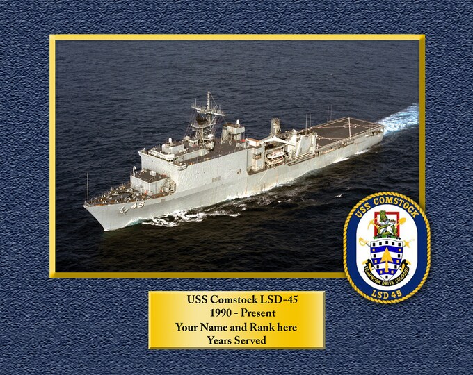 USS Comstock LSD 45 Custom Personalized 8.5 X 11 Print of US Navy Ships Unique Gift Idea for any Occasions