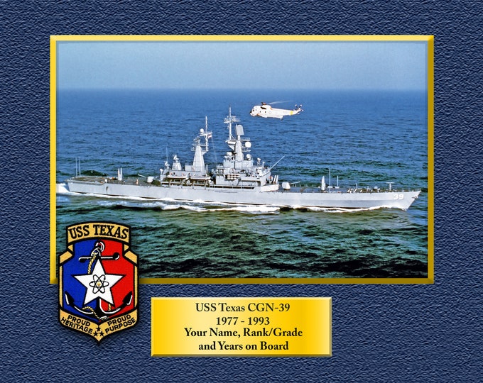 USS TEXAS CGN39 Custom Personalized 8.5 X 11 Print of US Navy Ships Unique Gift Idea for any Occasions