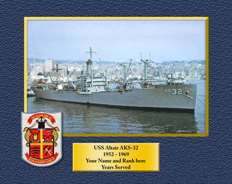 USS Altair AKS 32 Custom Personalized 8.5 X 11 Print of US Navy Ships Unique Gift Idea for any Occasions