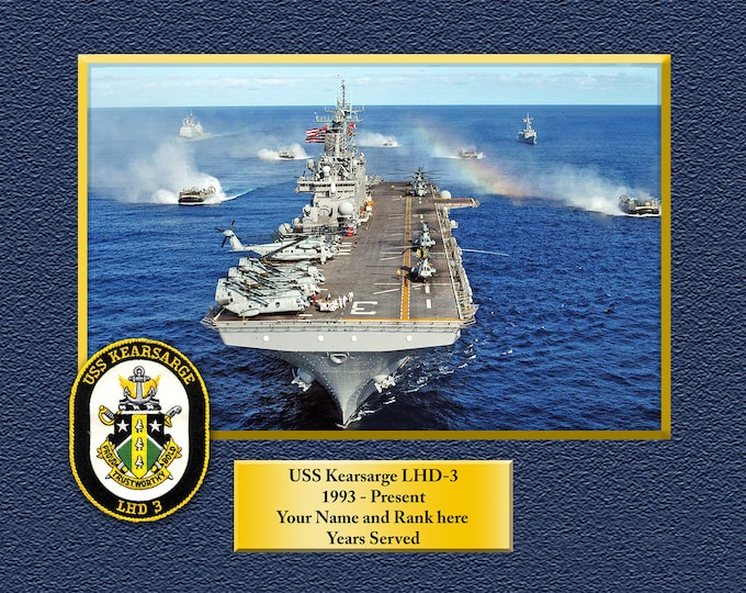 USS KEARSARGE LHD3 Custom Personalized 8.5 X 11 Print of US Navy Ships Unique Gift Idea for any Occasions
