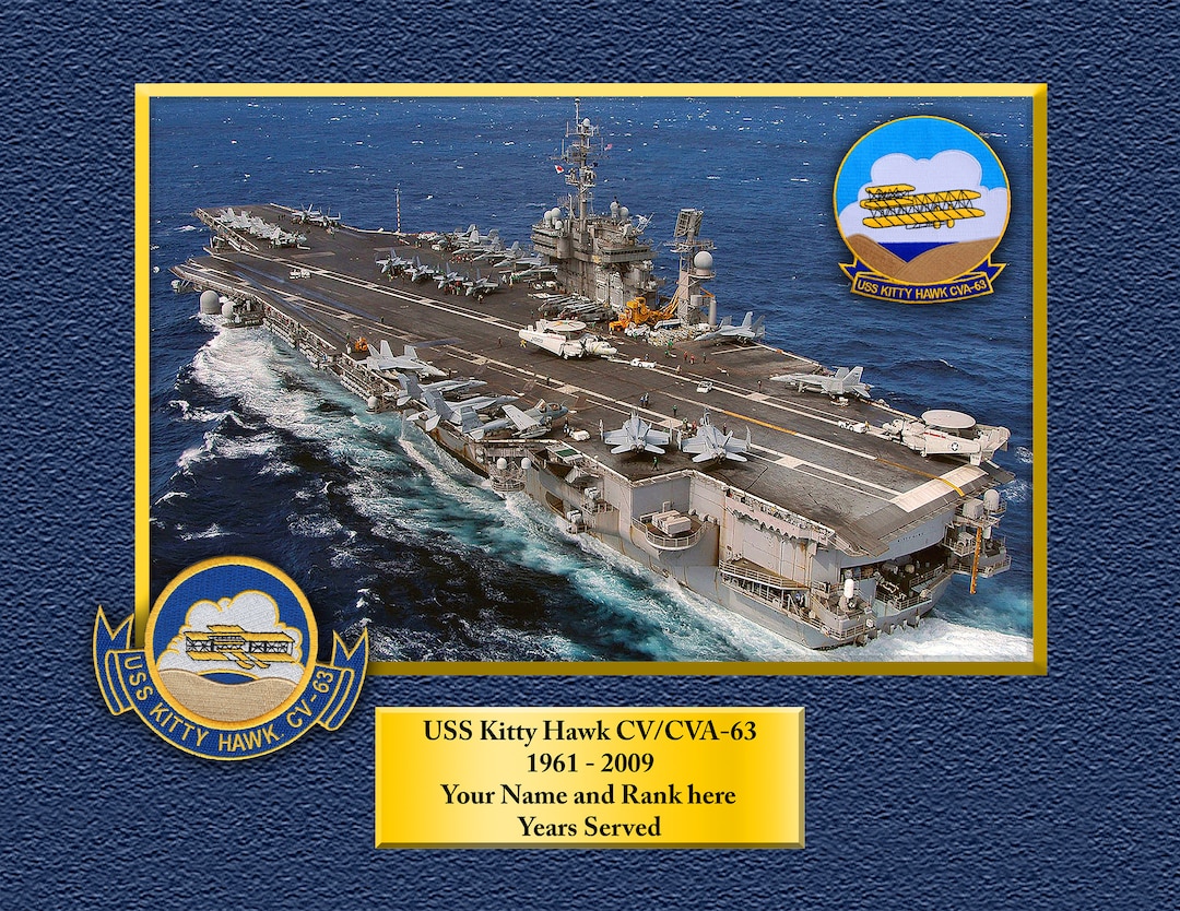 USS Kitty Hawk CV/CVA63 Custom Personalized 8.5X11, 11X14 Or16 X