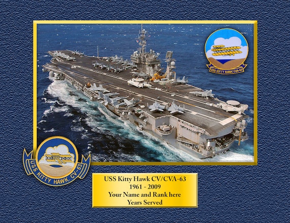 USS Kitty Hawk CV/CVA63 Custom Personalized 8.5X11, 11X14 Or16 X