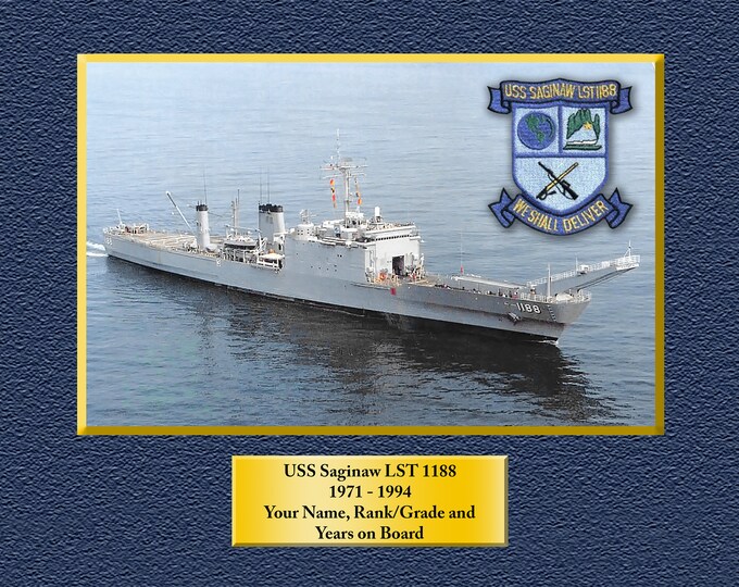 USS SAGINAW LST1188 Custom Personalized 8.5 X 11 Print of US Navy Ships Unique Gift Idea for any Occasions