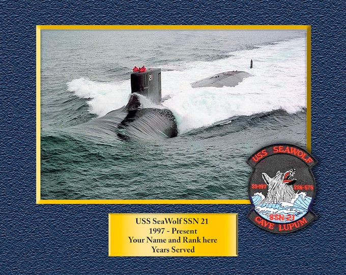 USS Seawolf SSN-21  Custom Personalized 8.5 X 11 Print of US Navy Ships Unique Gift Idea for any Occasions