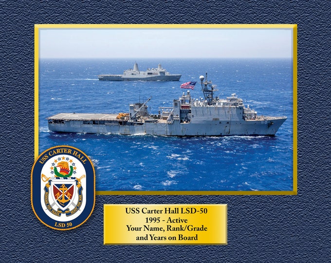 USS Carter Hall LSD-50 Custom Personalized 8.5 X 11 Print of US Navy Ships Unique Gift Idea for any Occasions
