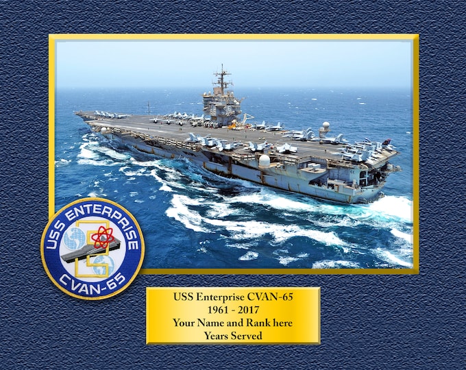 USS Enterprise CVAN-65 Custom Personalized 8.5X11, 11X14 or16 X 20 Print on Pro. Paper or Canvas US Navy Ships Unique Gift Idea Occasions